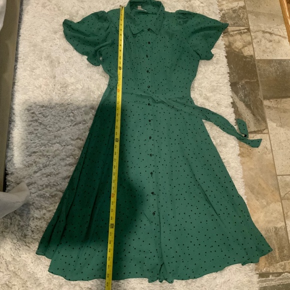 Nanette Lepore Polka Dot Dress Green/Black Sz 8 Women’s - Picture 10 of 13